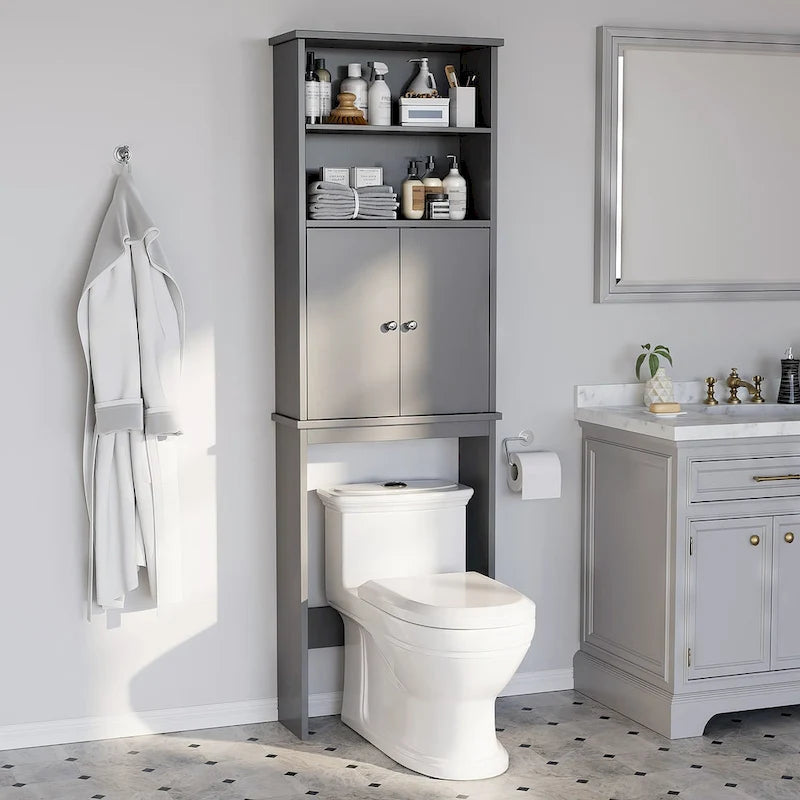 Futzca Mobiletto Pensile da Bagno Sopra il WC con Ante