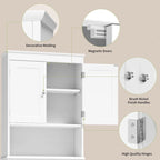 Meuble de rangement de salle de bain, Meuble de rangement WC, Étagère de salle de bain au-dessus des toilettes, Étagère WC gain de place