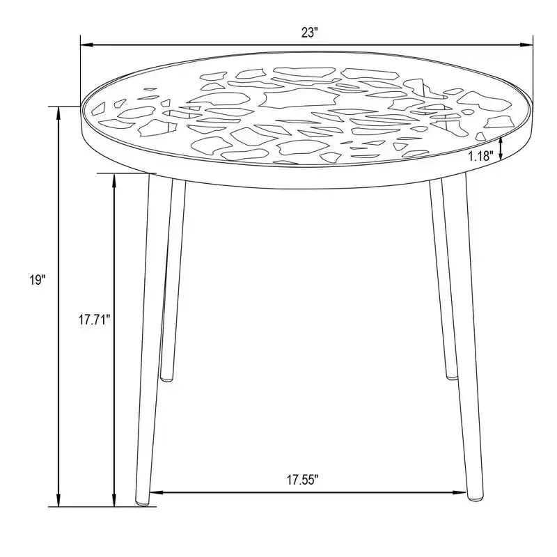 LeisureMod Devon Set da pranzo da esterno in alluminio a 3 pezzi con tavolo con piano in vetro temperato e 2 sedie impilabili con design floreale