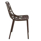 LeisureMod Devon Set da pranzo da esterno in alluminio a 3 pezzi con tavolo con piano in vetro temperato e 2 sedie impilabili con design floreale