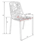 LeisureMod Devon Set da pranzo da esterno in alluminio a 3 pezzi con tavolo con piano in vetro temperato e 2 sedie impilabili con design floreale