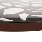LeisureMod Devon Set da pranzo da esterno in alluminio a 3 pezzi con tavolo con piano in vetro temperato e 2 sedie impilabili con design floreale
