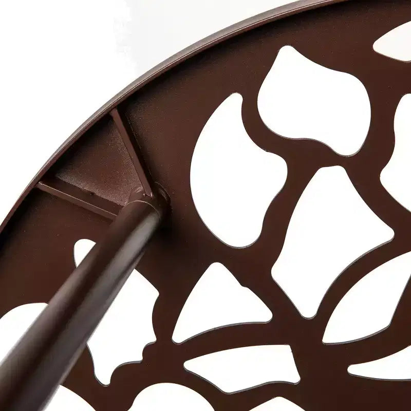 LeisureMod Devon Set da pranzo da esterno in alluminio a 3 pezzi con tavolo con piano in vetro temperato e 2 sedie impilabili con design floreale