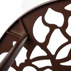 LeisureMod Devon Set da pranzo da esterno in alluminio a 3 pezzi con tavolo con piano in vetro temperato e 2 sedie impilabili con design floreale