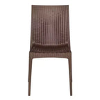 LeisureMod Mace Set da Pranzo Rettangolare da Esterno Mid-Century da 7 Pezzi con 4 Sedie Laterali e 2 Poltrone