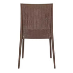 LeisureMod Mace Set da Pranzo Rettangolare da Esterno Mid-Century da 7 Pezzi con 4 Sedie Laterali e 2 Poltrone