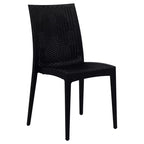 LeisureMod Mace Set da Pranzo Rettangolare da Esterno Mid-Century da 7 Pezzi con 4 Sedie Laterali e 2 Poltrone