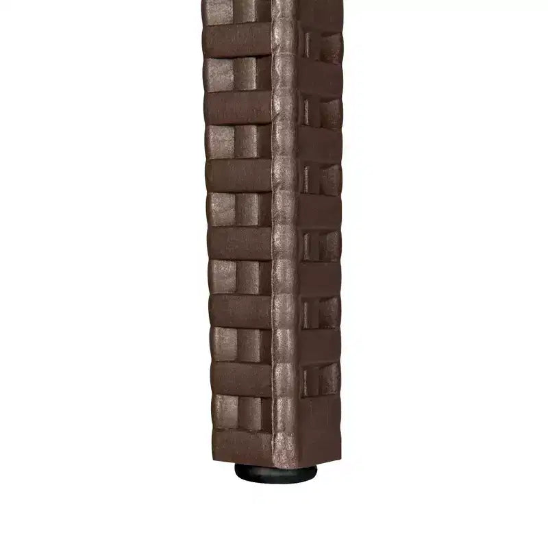 LeisureMod Mace Set da Pranzo Rettangolare da Esterno Mid-Century da 7 Pezzi con 4 Sedie Laterali e 2 Poltrone