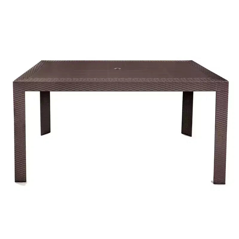 LeisureMod Mace Set da Pranzo Rettangolare da Esterno Mid-Century da 7 Pezzi con 4 Sedie Laterali e 2 Poltrone