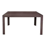 LeisureMod Mace Set da Pranzo Rettangolare da Esterno Mid-Century da 7 Pezzi con 4 Sedie Laterali e 2 Poltrone