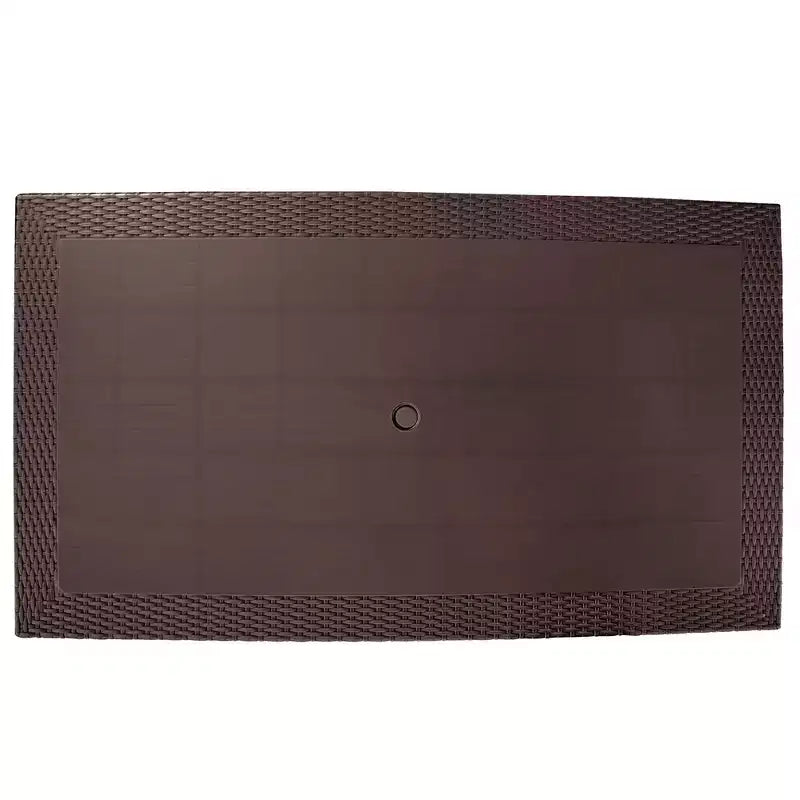 LeisureMod Mace Set da Pranzo Rettangolare da Esterno Mid-Century da 7 Pezzi con 4 Sedie Laterali e 2 Poltrone