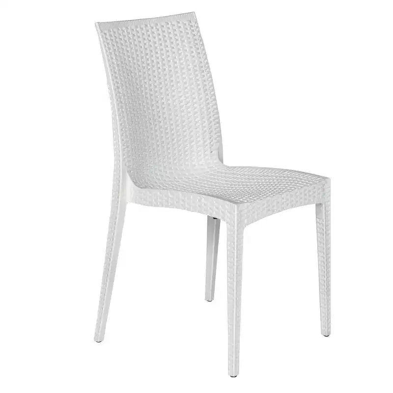 LeisureMod Mace Set da Pranzo Rettangolare da Esterno Mid-Century da 7 Pezzi con 4 Sedie Laterali e 2 Poltrone