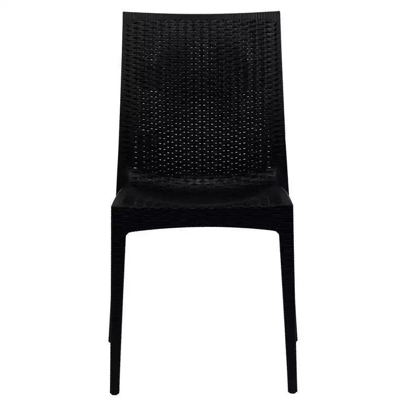 LeisureMod Mace Set da Pranzo Rettangolare da Esterno Mid-Century da 7 Pezzi con 4 Sedie Laterali e 2 Poltrone