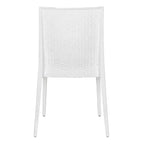 LeisureMod Mace Set da Pranzo Rettangolare da Esterno Mid-Century da 7 Pezzi con 4 Sedie Laterali e 2 Poltrone