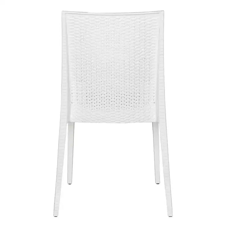 LeisureMod Mace Set da Pranzo Rettangolare da Esterno Mid-Century da 7 Pezzi con 4 Sedie Laterali e 2 Poltrone
