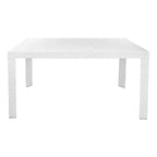 LeisureMod Mace Set da Pranzo Rettangolare da Esterno Mid-Century da 7 Pezzi con 4 Sedie Laterali e 2 Poltrone