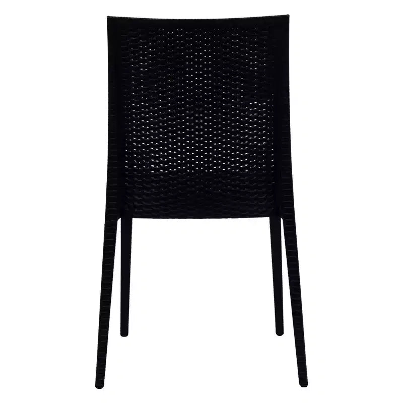 LeisureMod Mace Set da Pranzo Rettangolare da Esterno Mid-Century da 7 Pezzi con 4 Sedie Laterali e 2 Poltrone