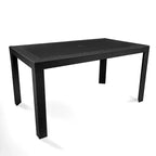 LeisureMod Mace Set da Pranzo Rettangolare da Esterno Mid-Century da 7 Pezzi con 4 Sedie Laterali e 2 Poltrone