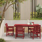 Set da pranzo da esterno Hyleory 7 pezzi, tavolo rettangolare da 170 cm con foro per ombrellone e 6 sedie