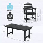 Set da pranzo da esterno Hyleory 7 pezzi, tavolo rettangolare da 170 cm con foro per ombrellone e 6 sedie