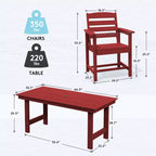 Set da pranzo da esterno Hyleory 7 pezzi, tavolo rettangolare da 170 cm con foro per ombrellone e 6 sedie