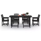 Set da pranzo da esterno Hyleory 7 pezzi, tavolo rettangolare da 170 cm con foro per ombrellone e 6 sedie