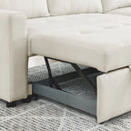 MH 78,5 Canapé-lit convertible réversible avec chaise longue de rangement et sac de rangement latéral pour petit salon
