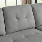 MH 78,5 Canapé-lit convertible réversible avec chaise longue de rangement et sac de rangement latéral pour petit salon