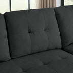 MH 78,5 Canapé-lit convertible réversible avec chaise longue de rangement et sac de rangement latéral pour petit salon
