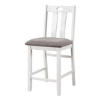 Set da 5 Pezzi Tavolo e Sedie Alti da Cucina Badia in Legno Bianco Transizionale di Furniture of America
