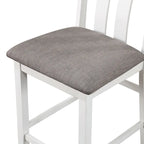 Set da 5 Pezzi Tavolo e Sedie Alti da Cucina Badia in Legno Bianco Transizionale di Furniture of America
