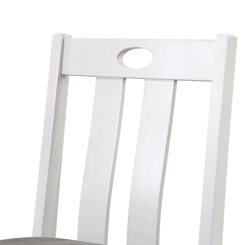 Set da 5 Pezzi Tavolo e Sedie Alti da Cucina Badia in Legno Bianco Transizionale di Furniture of America