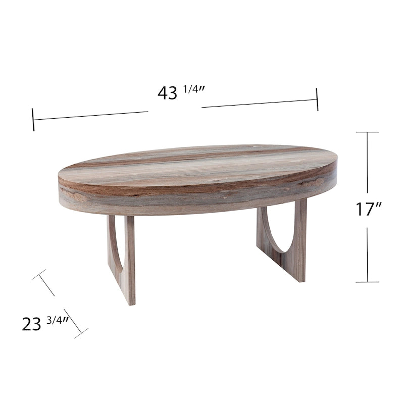 Tavolino da caffè in finto marmo marrone contemporaneo Chadwick di SEI Furniture