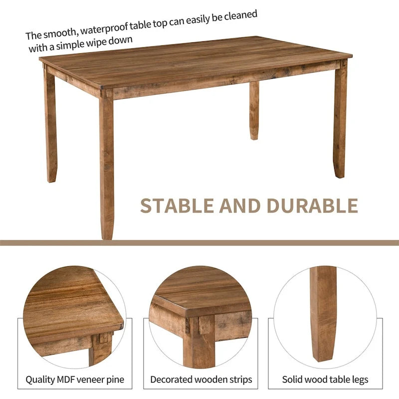 Ensemble de salle à manger 6 pièces Merax en bois avec banc et 4 chaises de salle à manger