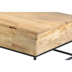 Tavolino da caffè rettangolare Audrey in legno di mango da 45 pollici con piano sollevabile - Legno e metallo, marrone naturale e nero