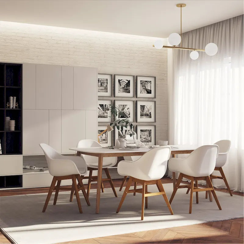 Ensemble de salle à manger intérieur 7 pièces en bois certifié FSC Midtown Concept