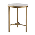 Tavolino da salotto SEI Furniture Garzeaux Mid Century Modern in marmo avorio e oro