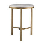 Tavolino da salotto SEI Furniture Garzeaux Mid Century Modern in marmo avorio e oro