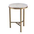 Tavolino da salotto SEI Furniture Garzeaux Mid Century Modern in marmo avorio e oro