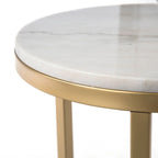 Tavolino da salotto SEI Furniture Garzeaux Mid Century Modern in marmo avorio e oro