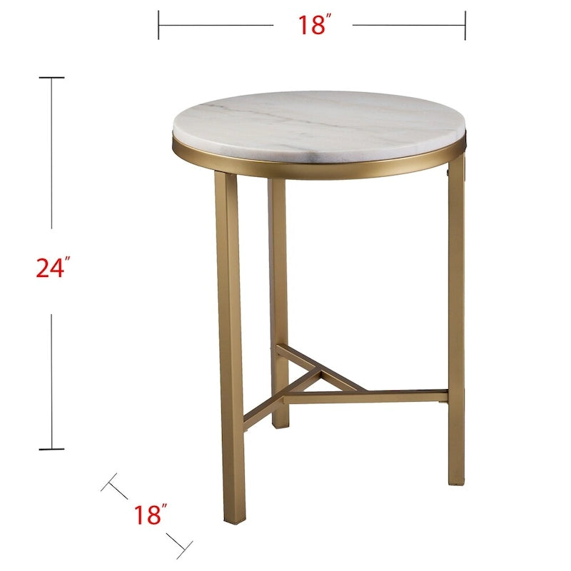 Tavolino da salotto SEI Furniture Garzeaux Mid Century Modern in marmo avorio e oro