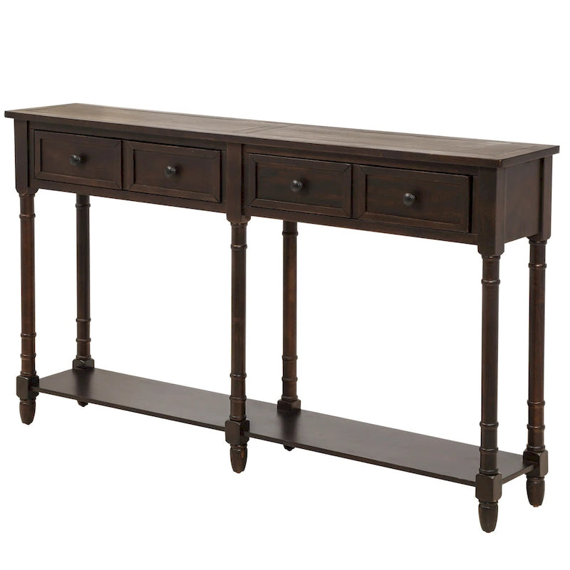 Tavolino consolle con 2 cassetti e ripiano inferiore Copper Grove Barregarrow
