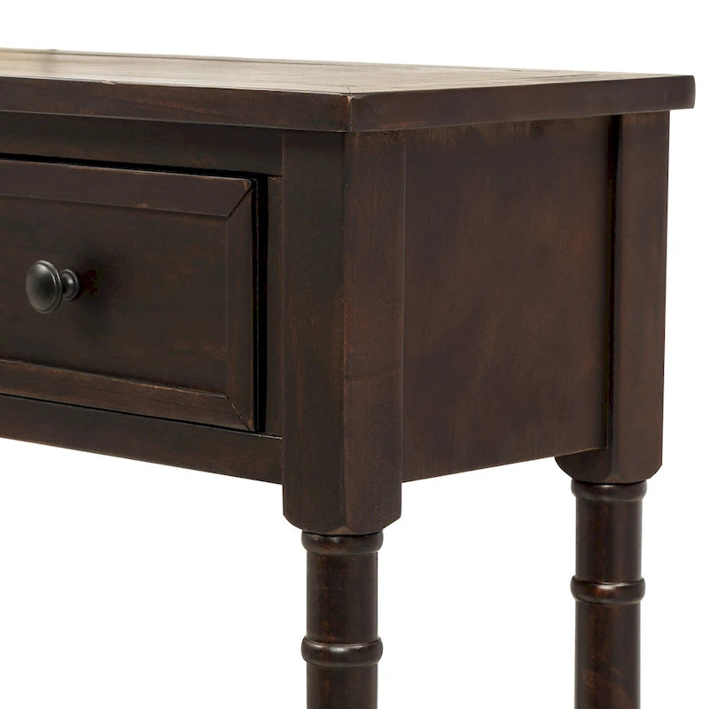 Tavolino consolle con 2 cassetti e ripiano inferiore Copper Grove Barregarrow