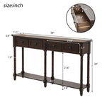 Tavolino consolle con 2 cassetti e ripiano inferiore Copper Grove Barregarrow