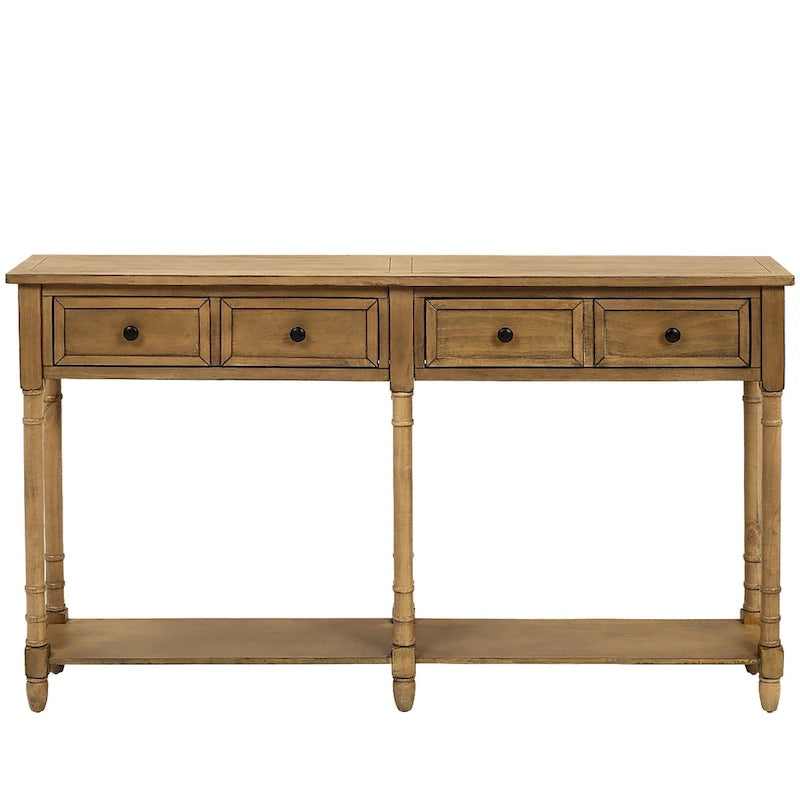 Tavolino consolle con 2 cassetti e ripiano inferiore Copper Grove Barregarrow