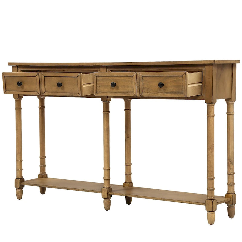Tavolino consolle con 2 cassetti e ripiano inferiore Copper Grove Barregarrow
