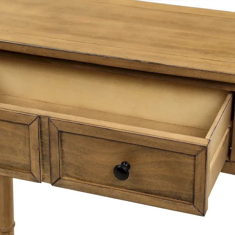 Tavolino consolle con 2 cassetti e ripiano inferiore Copper Grove Barregarrow
