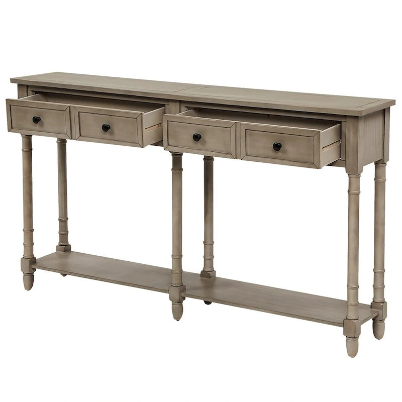 Tavolino consolle con 2 cassetti e ripiano inferiore Copper Grove Barregarrow