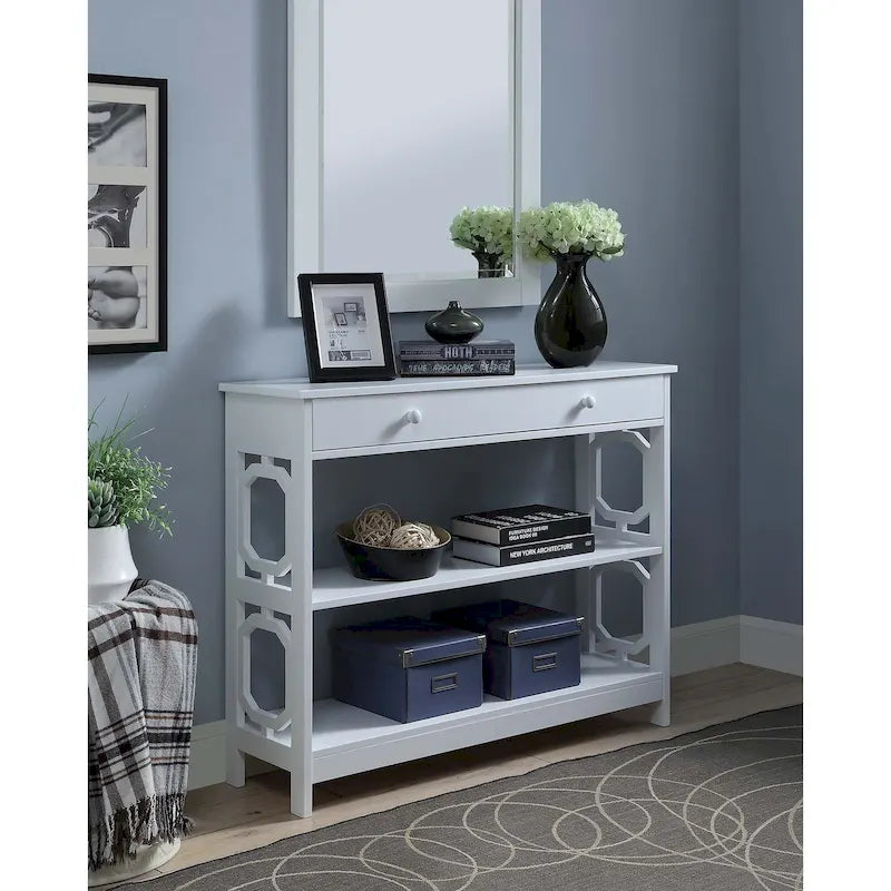 Table console avec tiroir et étagères Omega de Convenience Concepts
