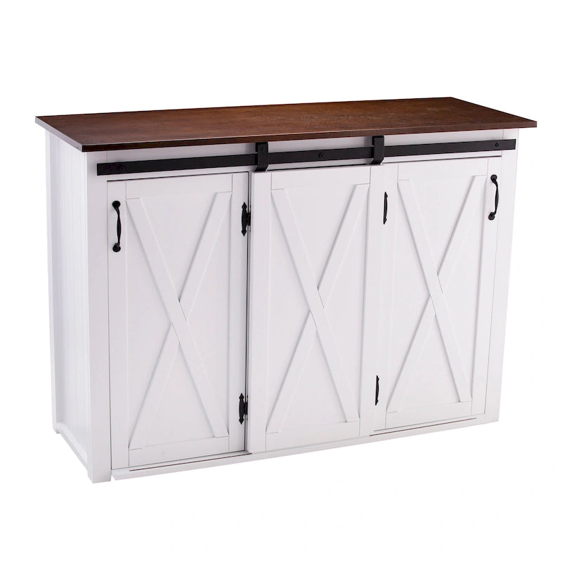 SEI Furniture Livendale, isola da cucina bianca con contenitore
